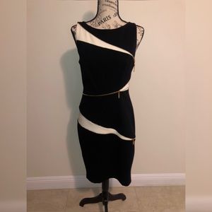 Amazing black and white Caché dress ONLY WORN ONCE